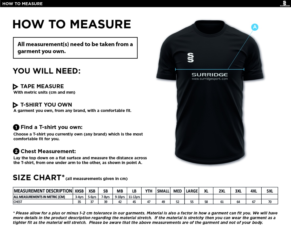 Dual Solid Colour Polo : Royal - Size Guide